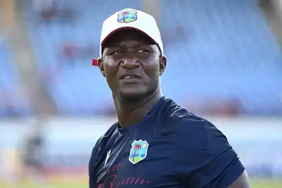 Daren Sammy during a press conference