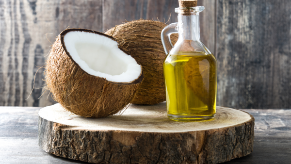 Raw coconut pieces for morning energy